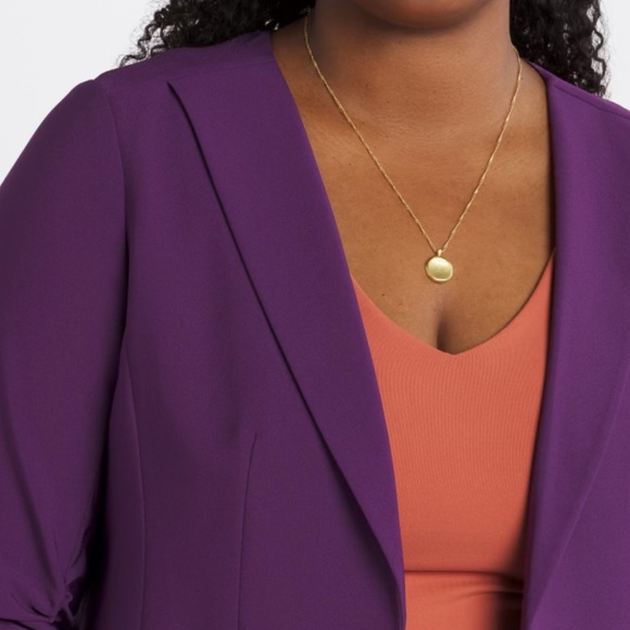 Purple Open Front Blazer - Picture 5 of 6